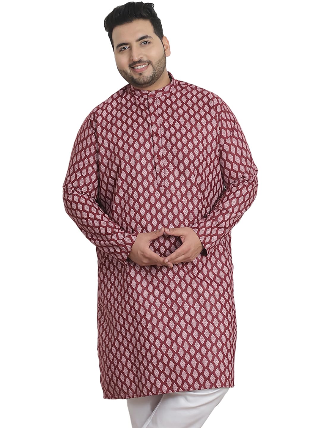 Kurta larga de mezcla de algodón Sojanya con estampado premium y corte sastre 8