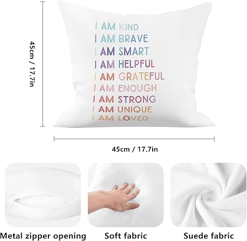 Miniatura 7 de Funda de almohada imprescindible para el aula, artículos de esquina calmantes para niños, decoración de almohada de salud mental para el hogar,