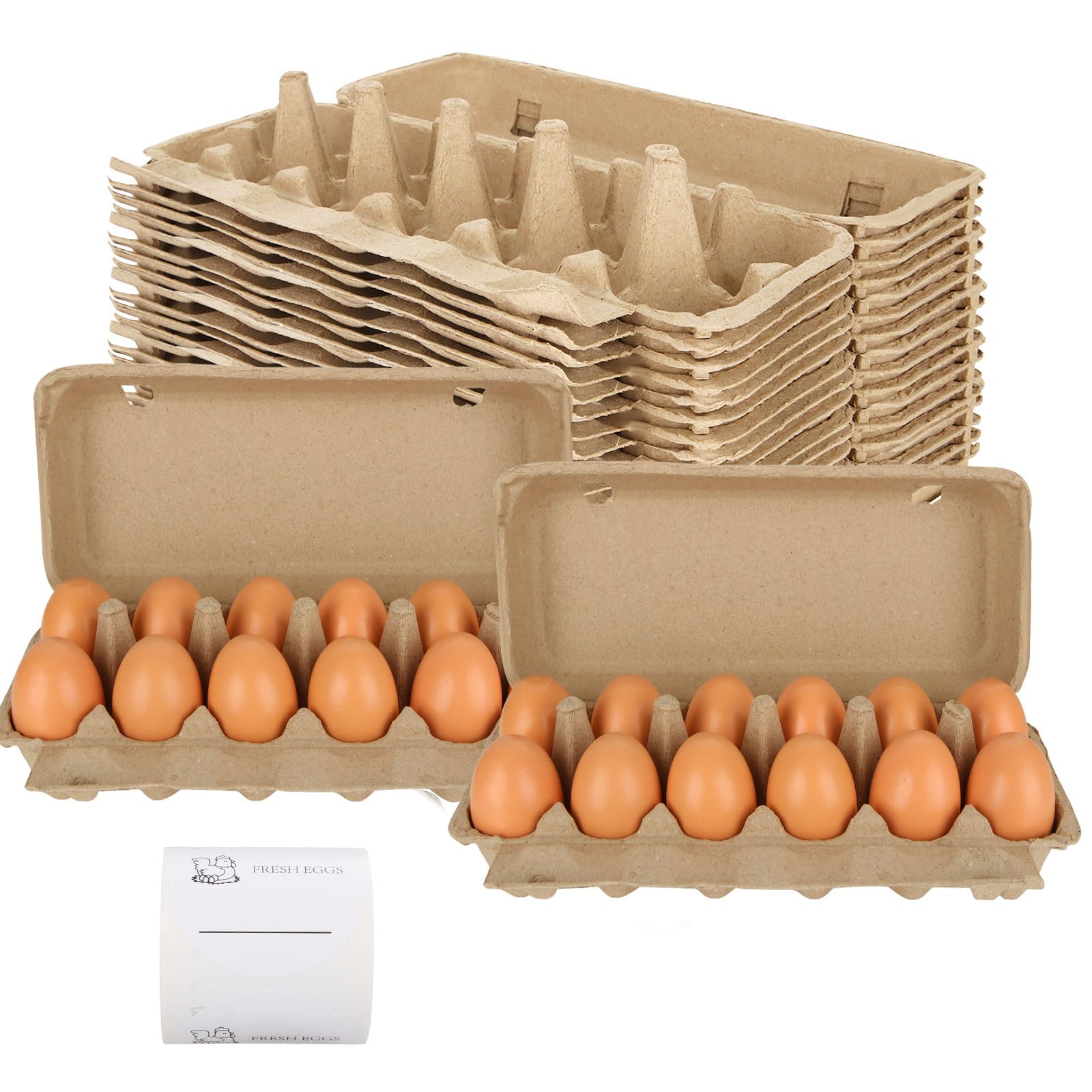 Amazon.com: Acrux7 21 Pack Blank Natural Pulp Egg Cartons 12 Count 1 ...