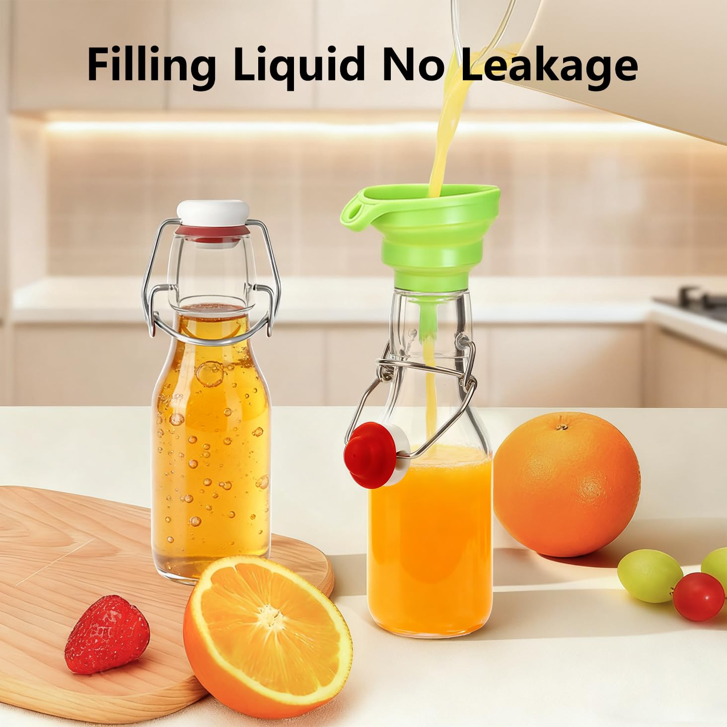 Ruckae Swing Top Glass Bottles,Flip Top Glass Bottle with Lids