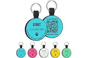 Personalized, Pet ID Tags, Dog Tags with Silent Silicone QR Code