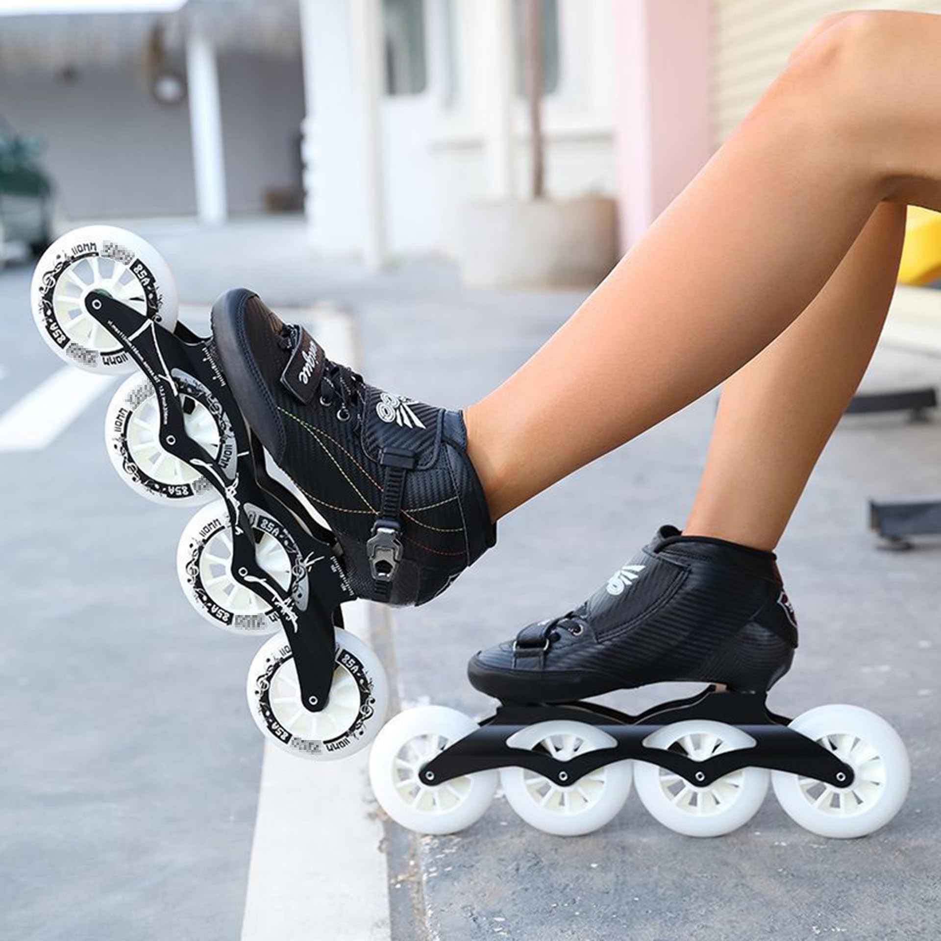 Patines En Linea Adulto Profesionales Fibra De Carbono 4 Ruedas Exteriores Velocidad