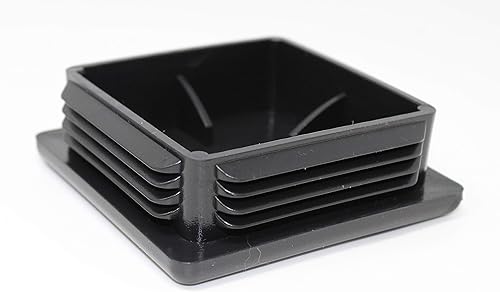 Miniatura 8 de Tapa cuadrada negra de plástico de 4 x 4 pulgadas, tapón de acabado, tapa de extremo de tubo de tubo, universal para silla duradera (20)