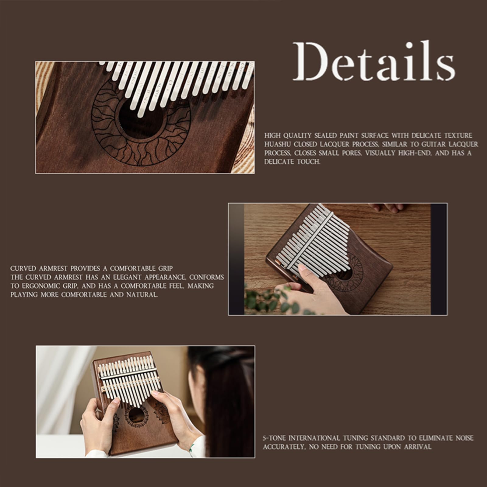 Kalimba - Piano de pulgar portátil profesional de caoba con martillo de afinación, bolsa de transporte, instrucciones (idioma español no garantizado), regalo único ideal de cumpleaños, vacaciones