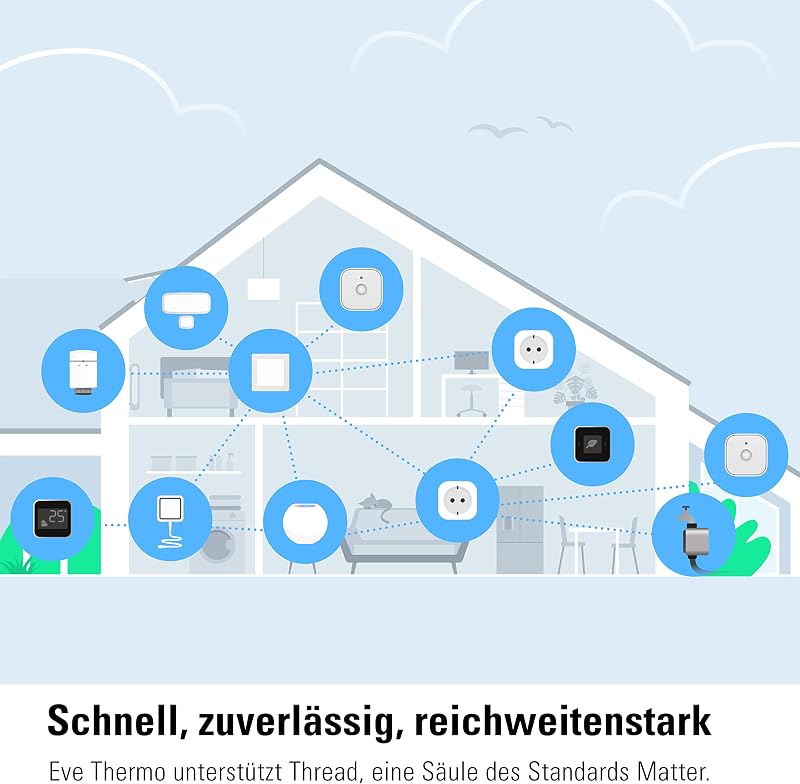 Eve Thermo - Okos radiátor termosztát, energiatakarékos fűtésvezérlés, applikációs időzítés, Thread kapcsolat, Apple HomeKit kompatibilis
