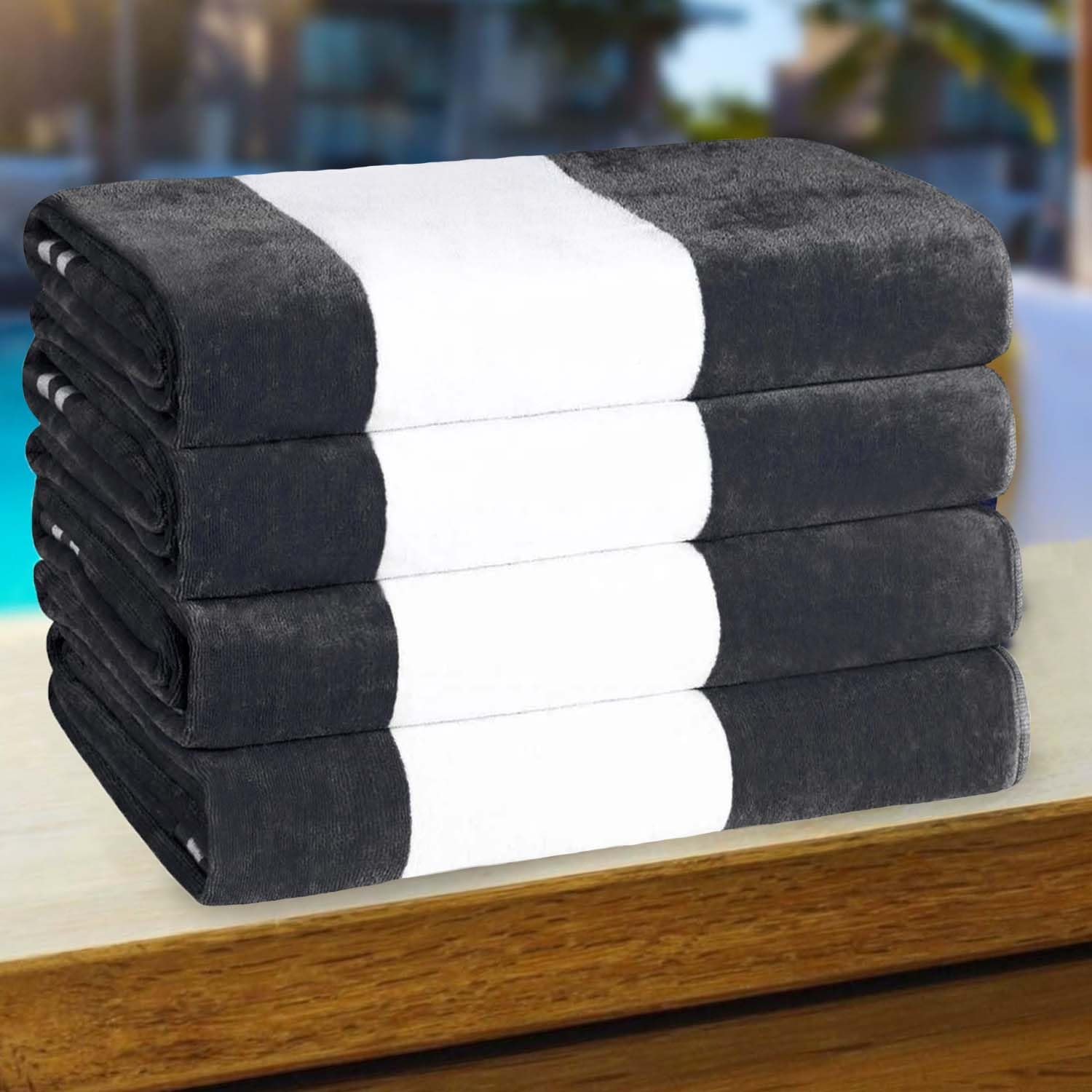 Superior Cotton Striped Beach Towels, Colorful Towels for Adult, Kid, Pool, Swimming, Sand, Travel, Large Oversized, Absorbent, Fast Drying, Bath Basics