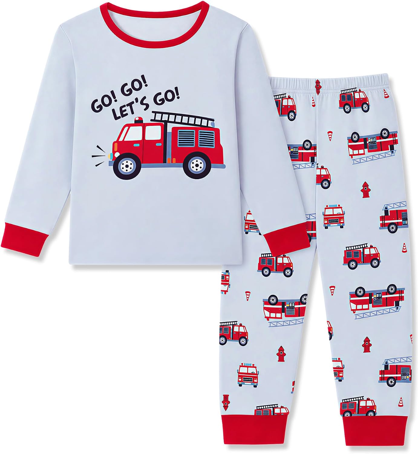 Mikrdoo Toddler Boys Pajamas Long Sleeve 2 Piece Pjs Sets for Kids 18M-7Y