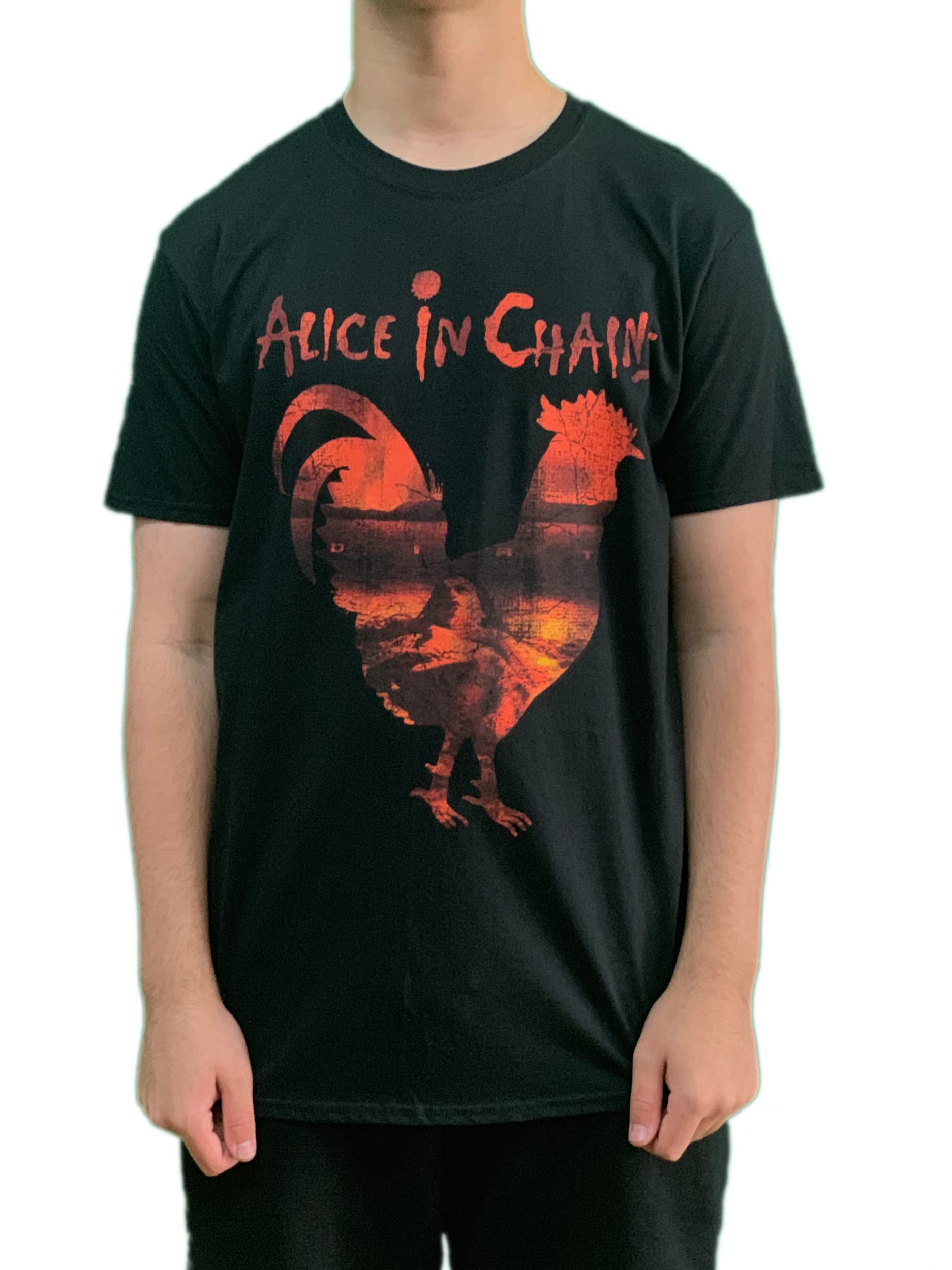 Plastic Head Men's Black Alice In Chains 'Rooster Dirt' T-Shirt (Large)