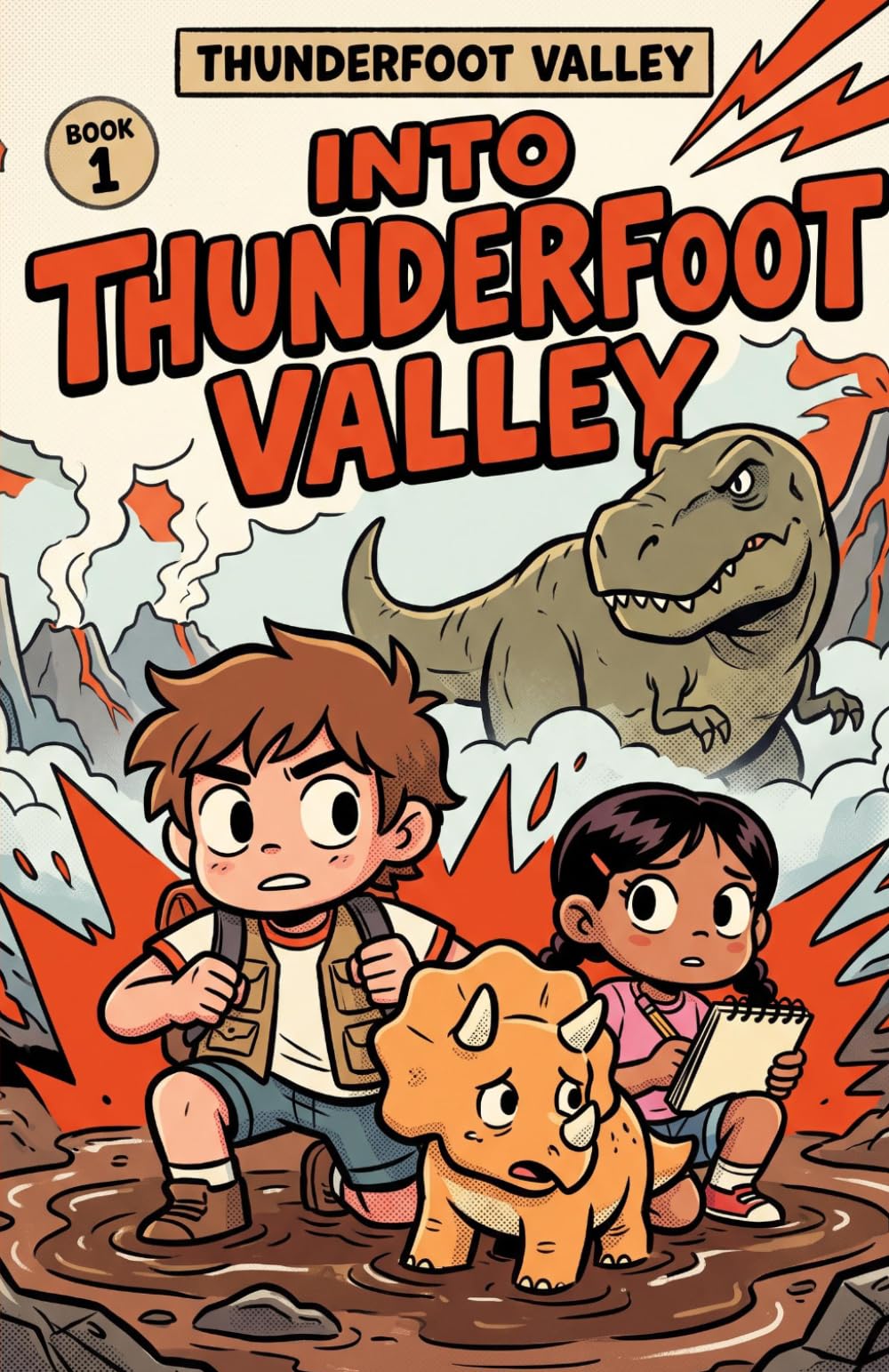 Into Thunderfoot Valley: A T. Rex Dinosaur Adventure Chapter Book for Kids Ages 6-9 (Thunderfoot Valley, Book 1)