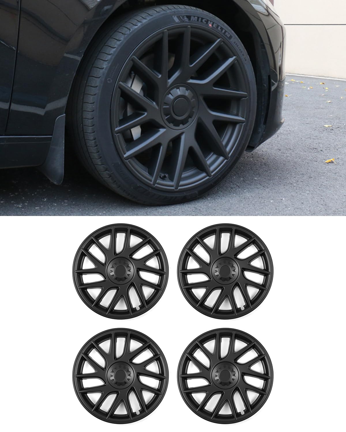 2024 Model 3 Wheel Covers 18inch?4pcs Replacement Hub Caps Compatible with Tesla Model 3 2024 (2024 Model 3 Wheel Covers 18inch)