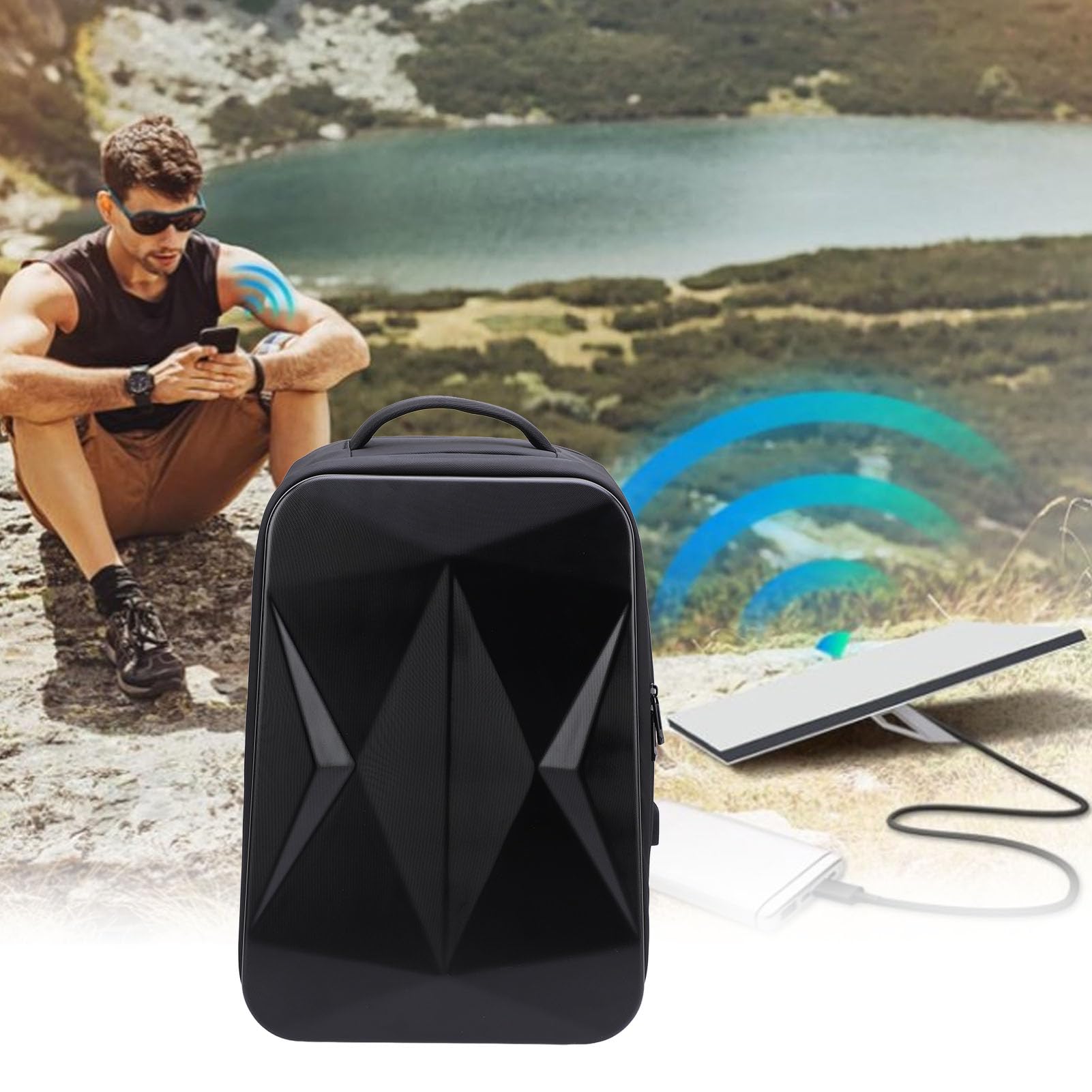Custodia Protettiva da Viaggio Satellitare con Scomparti Personalizzati e Caricatore USB per Mini Satellite Gear Nylon 1190 G