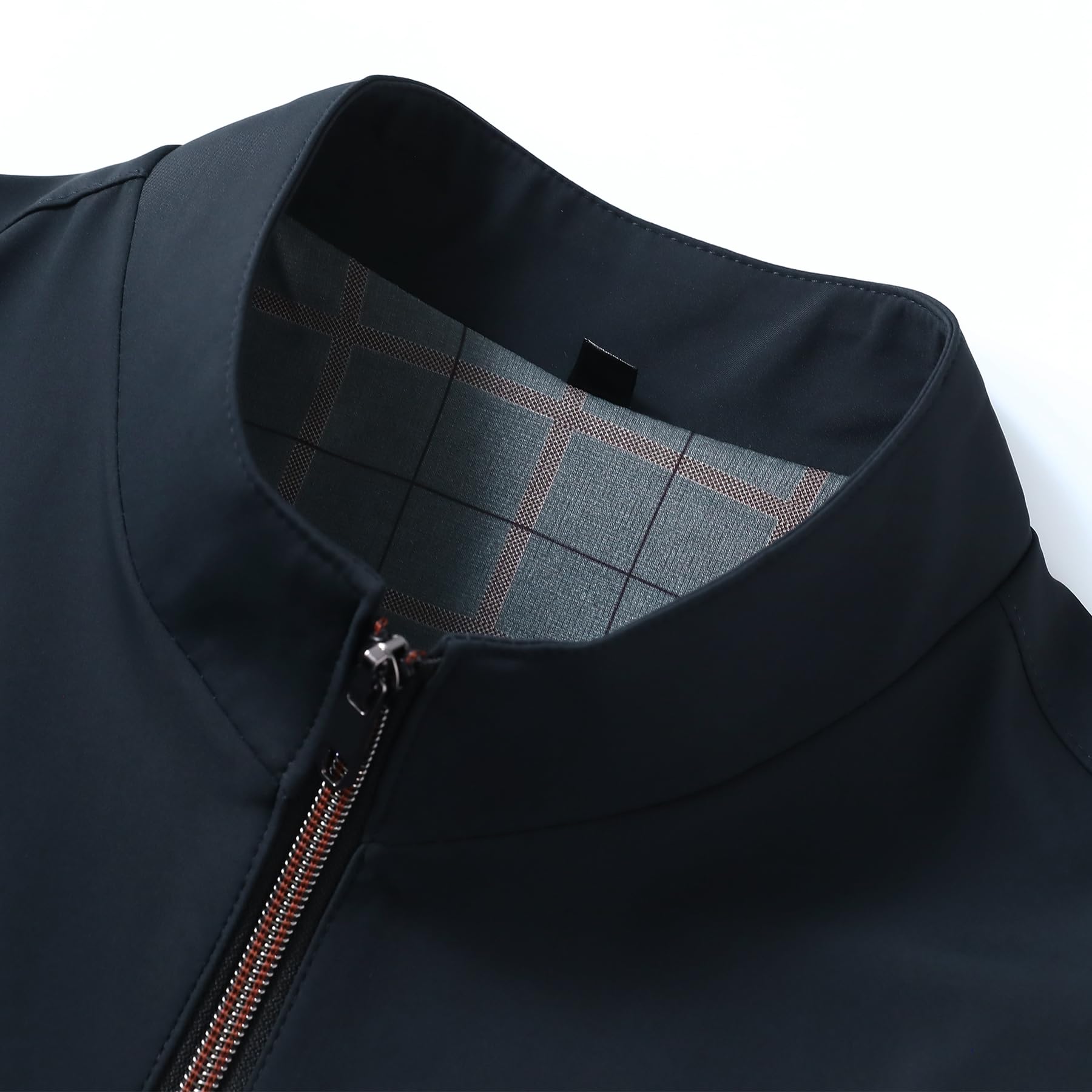 Allthemen Blouson Homme Léger Zippé Veste Mi Saison Uni Formal à Col Montant Bomber Jacket Casual avec Poches