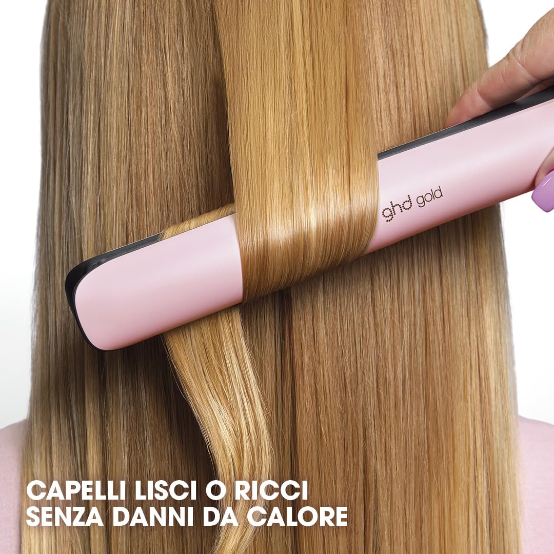 ghd Gold Edizione limitata - Piastra per capelli Rosa Sorbetto con pochette e tappetino termoresistente in abbinata - (Spina EU)