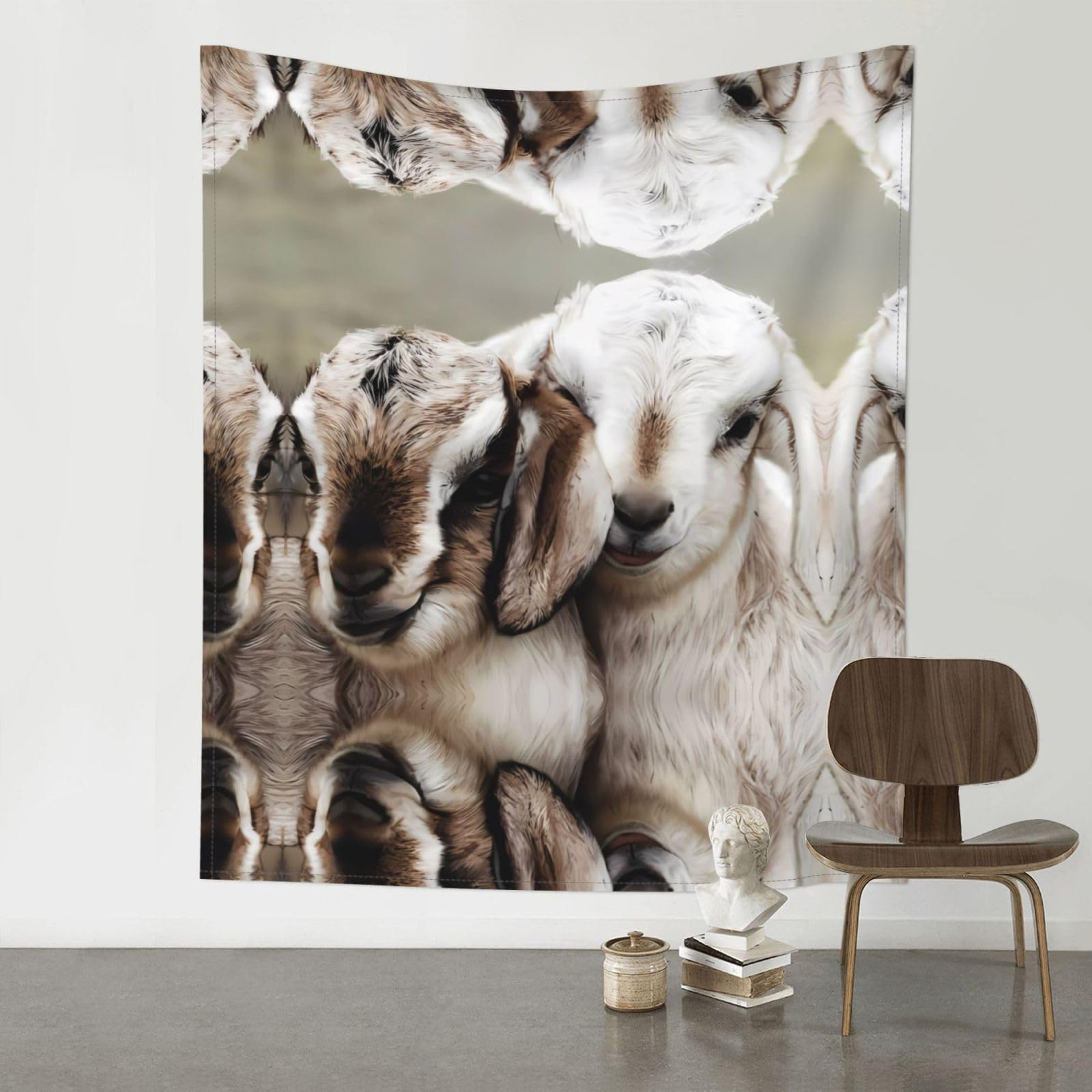 WHJSHOP Cute sheep Prints Original Wall Tapestry 60x51in – Boho Throw Blanket for Dorm Decor, Beach Picnic, & Bedroom Layering