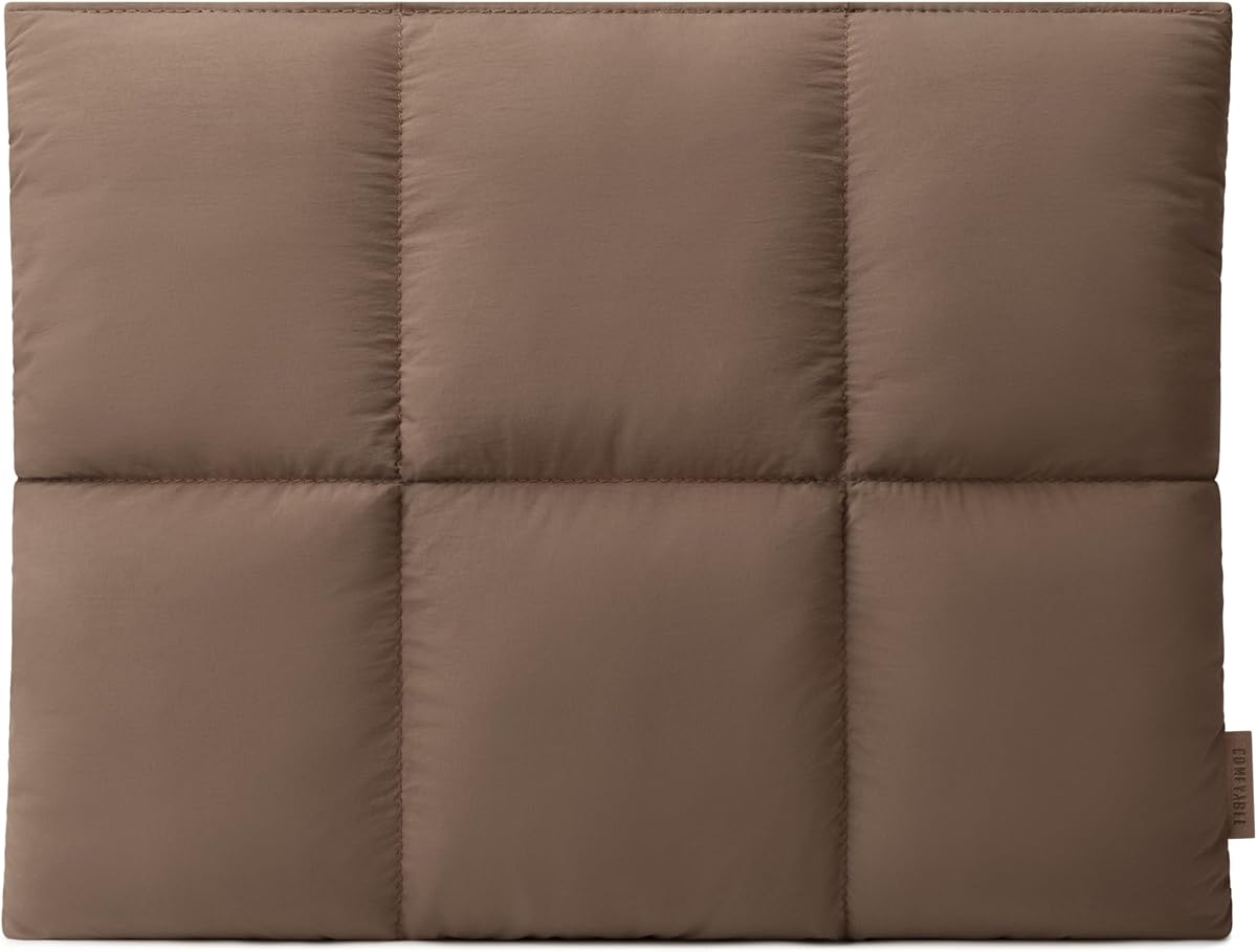 Comfyable Puffy Laptop Sleeve 13 Inch 14 Inch, Quilted Puffer Laptop Carrying Case for Women, Pillow Case Compatible with MacBook Air/Pro M5 M4 M3 M2 Pro/Max 2026, 13" MacBook Neo A18, Mocha Brown