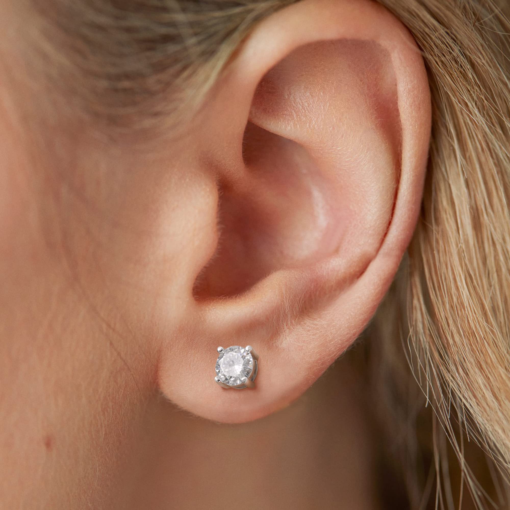 MomentWish Pendientes Mujer Moissanita Plata 925 Efecto Diamante