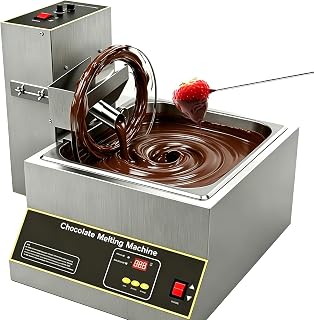 Chocolate Melting Machine, 8/12 KG Commercial Grade with Mixing Wheel, 35-55RPM Adjustable Speed for Even Tempering, Coating & Molding - Stainless Steel for Bakeries & Candy Shops