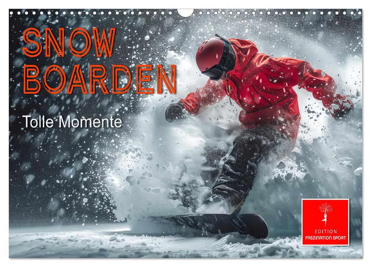 Snowboarding - tolle Momente UK-Version (Wall Calendar 2026 DIN A3 Landscape), CALVENDO 12 Month Wall Calendar
