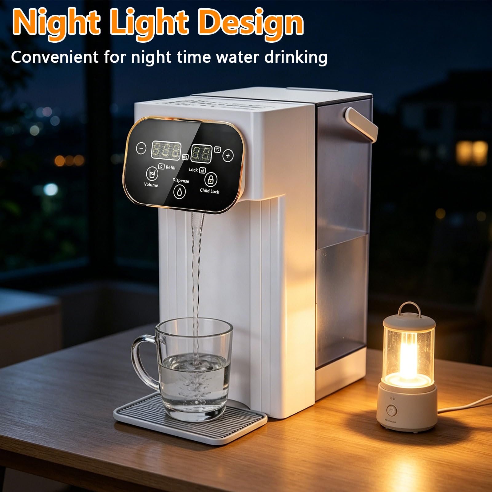 Heißwasserspender, 3L Wasserspender mit 12 einstellbaren Temperaturen & 8 Wassermengen, 3-Sekunden-Schnellheizung, LED Touchscreen, Hitzeschutz-Kindersicherung, für Küche, Büro