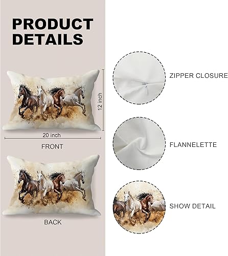 Miniatura 7 de Fundas de almohada de 12 x 20 pulgadas, regalos para amantes de los caballos, fundas de almohada lumbares decorativas para el hogar, sala de estar,