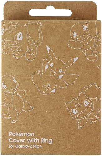 SAMSUNG Funda Oficial con Anillo Galaxy Z Flip4 - Diseño Pokémon Blanco