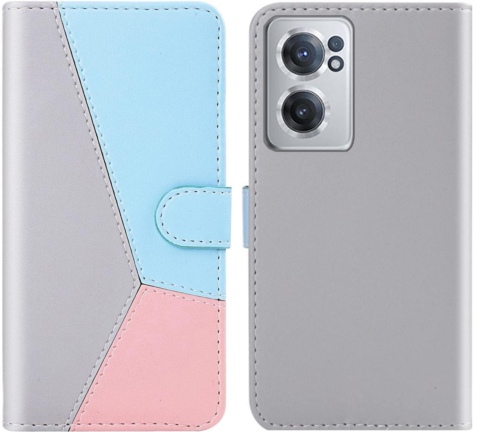 ClickCase Pastel Series Faux Leather Magnetic Card Holder Wallet Kickstand Case Flip Cover for One Plus Nord CE 2 5G (Soft Tricolor) (B0BW5HSX6G) Amazon Price History, Amazon Price Tracker