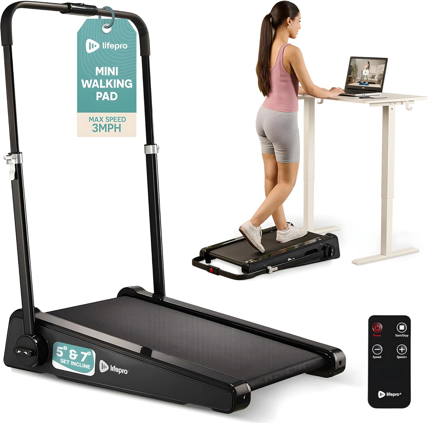 Lifepro Smallest Portable 30in Small Mini Walking Pad Treadmill Installation Free