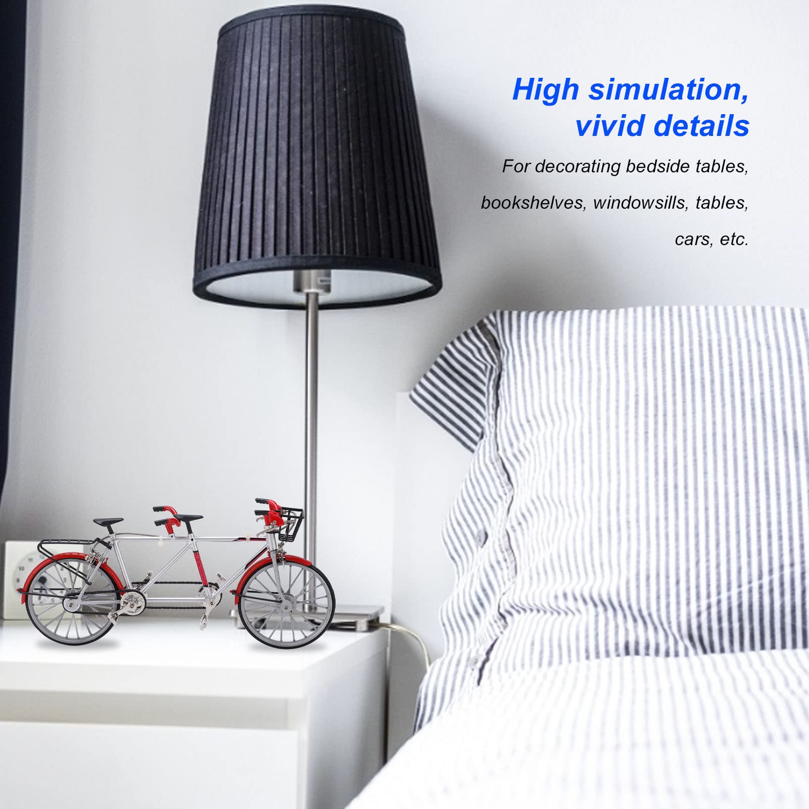Modelo de mini bicicleta Tandem con adornos de minibicicleta de diseño exquisitos detalles para regalos para decoración de escritorio para la oficina