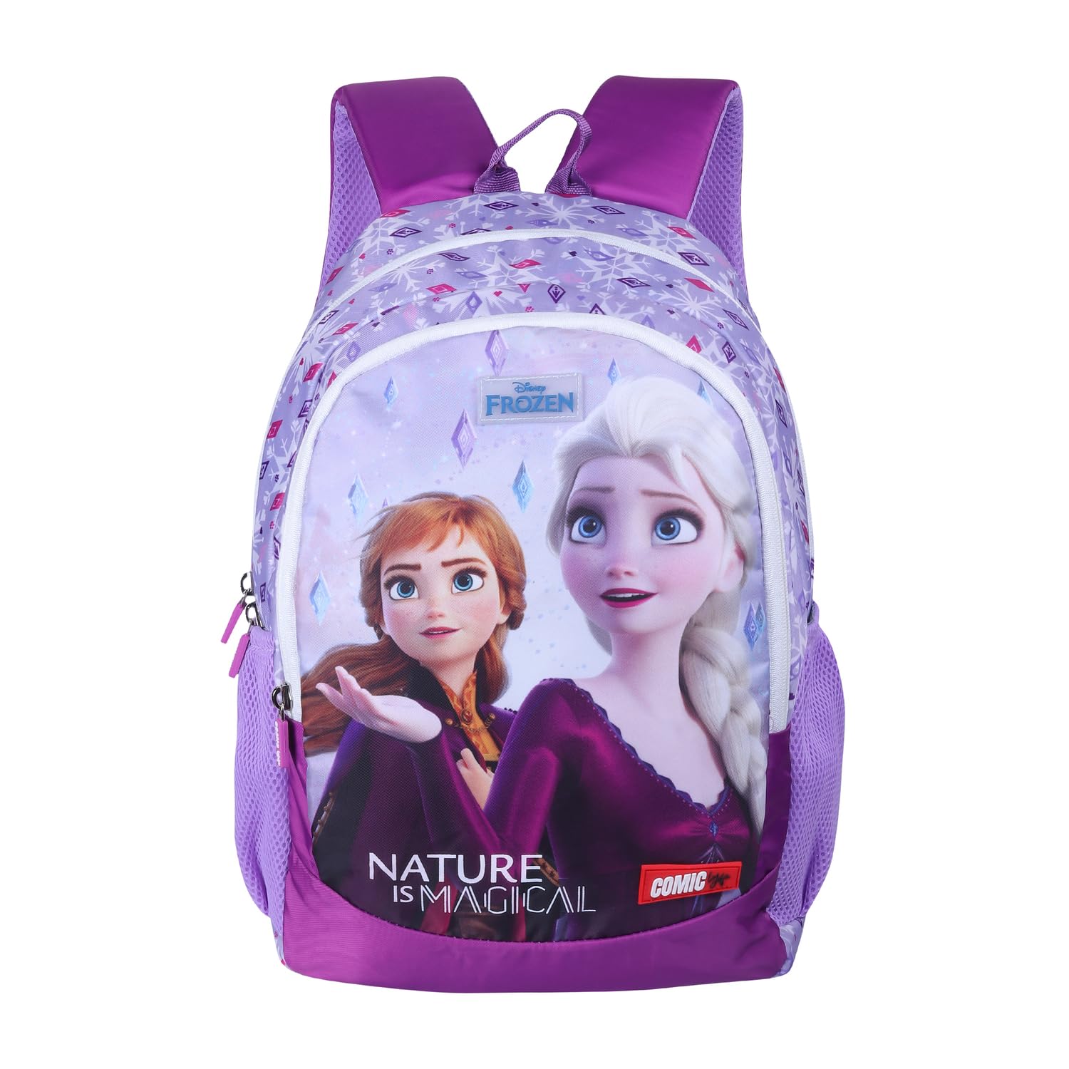 Kids School Bag Soft Plush Backpacks Cartoon Printed Anna & Elsa School Bag for Unisex Kids | Casual Bagpack | PURPLE (5-12 Years) AZ932-image-47