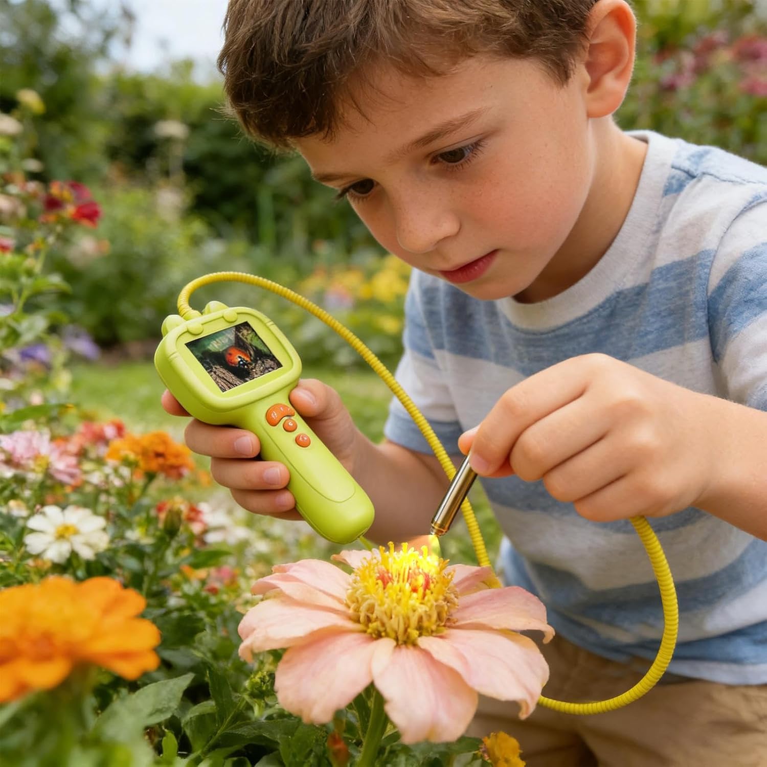キッズボアスコープカメラ,6cm デジタル顕微鏡 携帯型 | ライト付き ハンドヘルドポケットサイズ - クリスマス 誕生日プレゼン