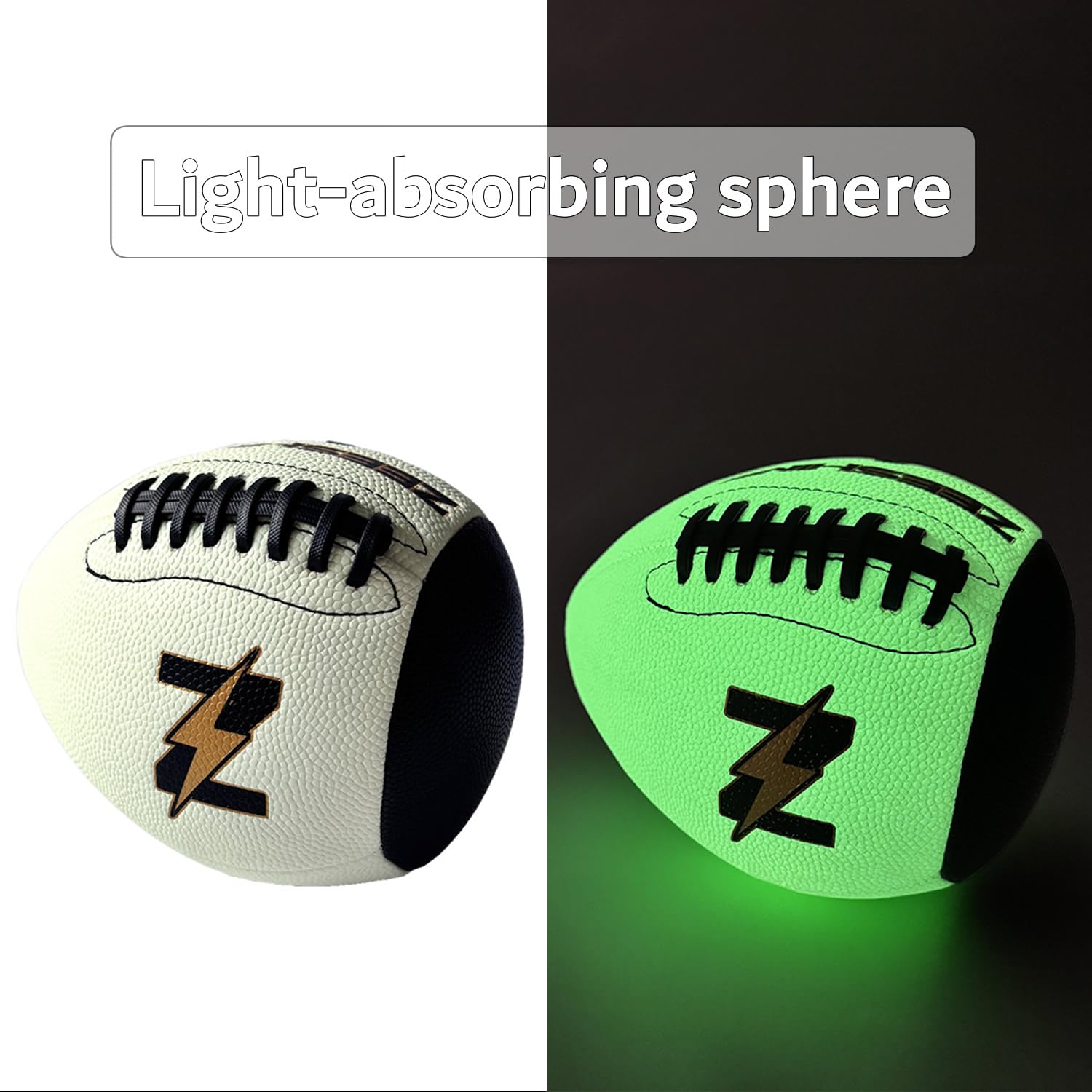 ZEESHINE Trening piłki nożnej z automatycznym zwrotem – świecące w ciemności trening solo i nocne gry