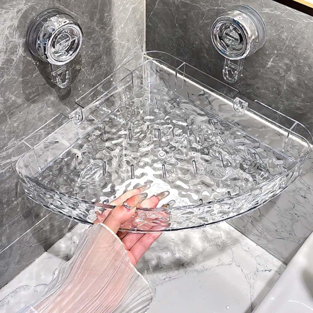 Hikaka No Drill Clear Wall Caddy, Easy Mount Bathroom Storage Shelf ...