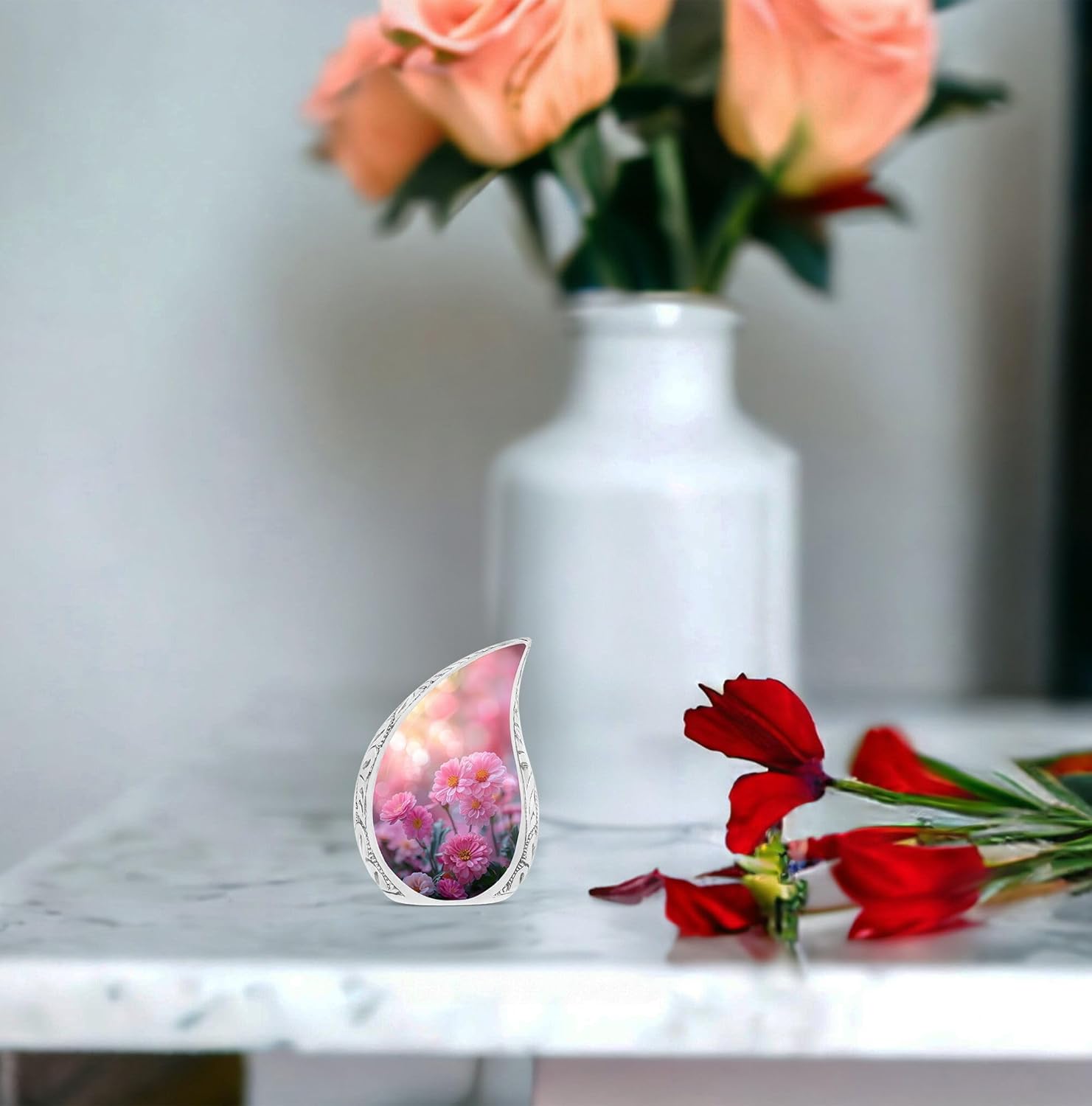 Petals and Light - Adult & Keepsake Urns (Pack of 4) - Mini Urns for Human Ashes - 3 Inch