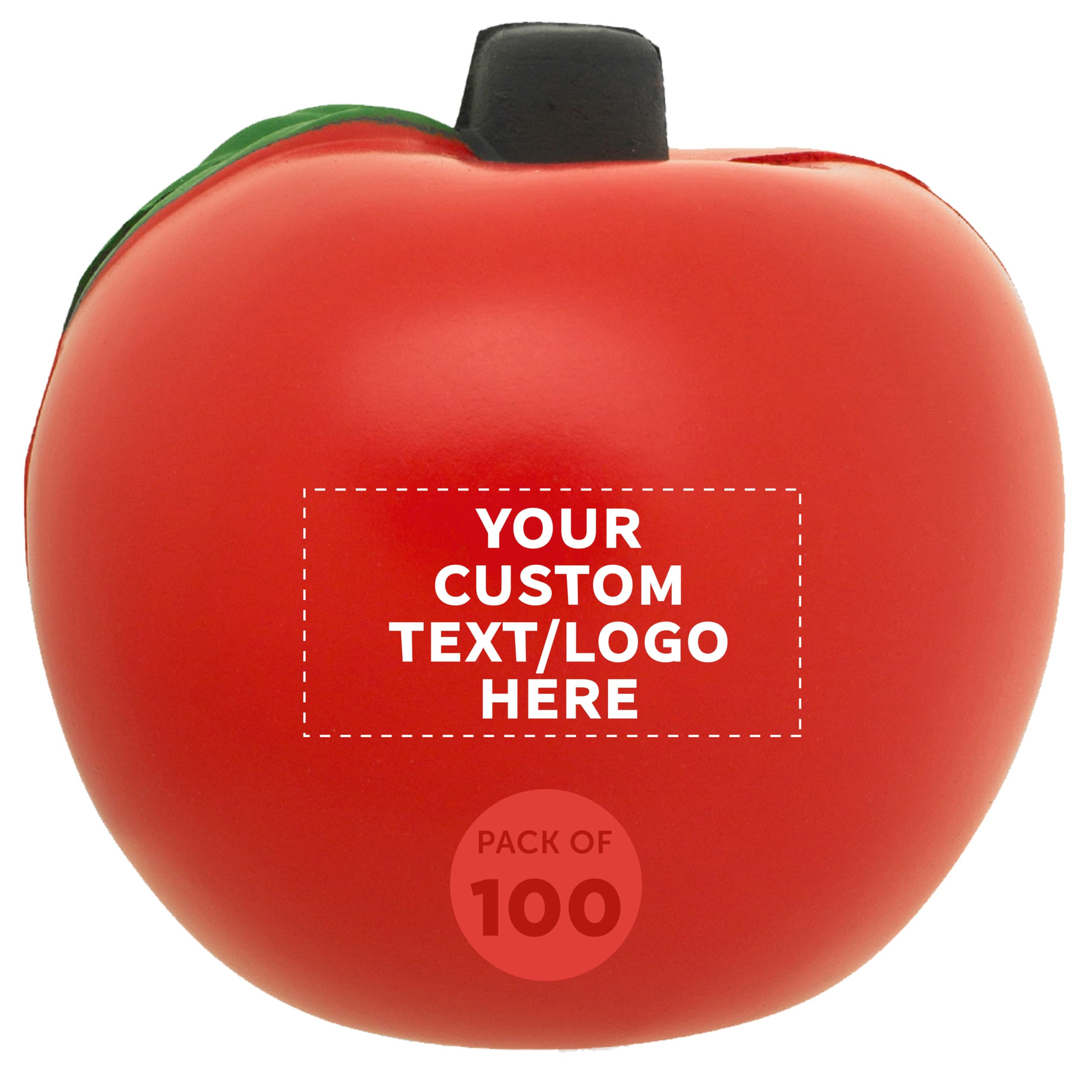 DISCOUNT PROMOS Custom Apple Shaped Squeeze Balls Set of 100, Pesonalized Bulk Pack - Perfect for Promotional Giveaways - Apple