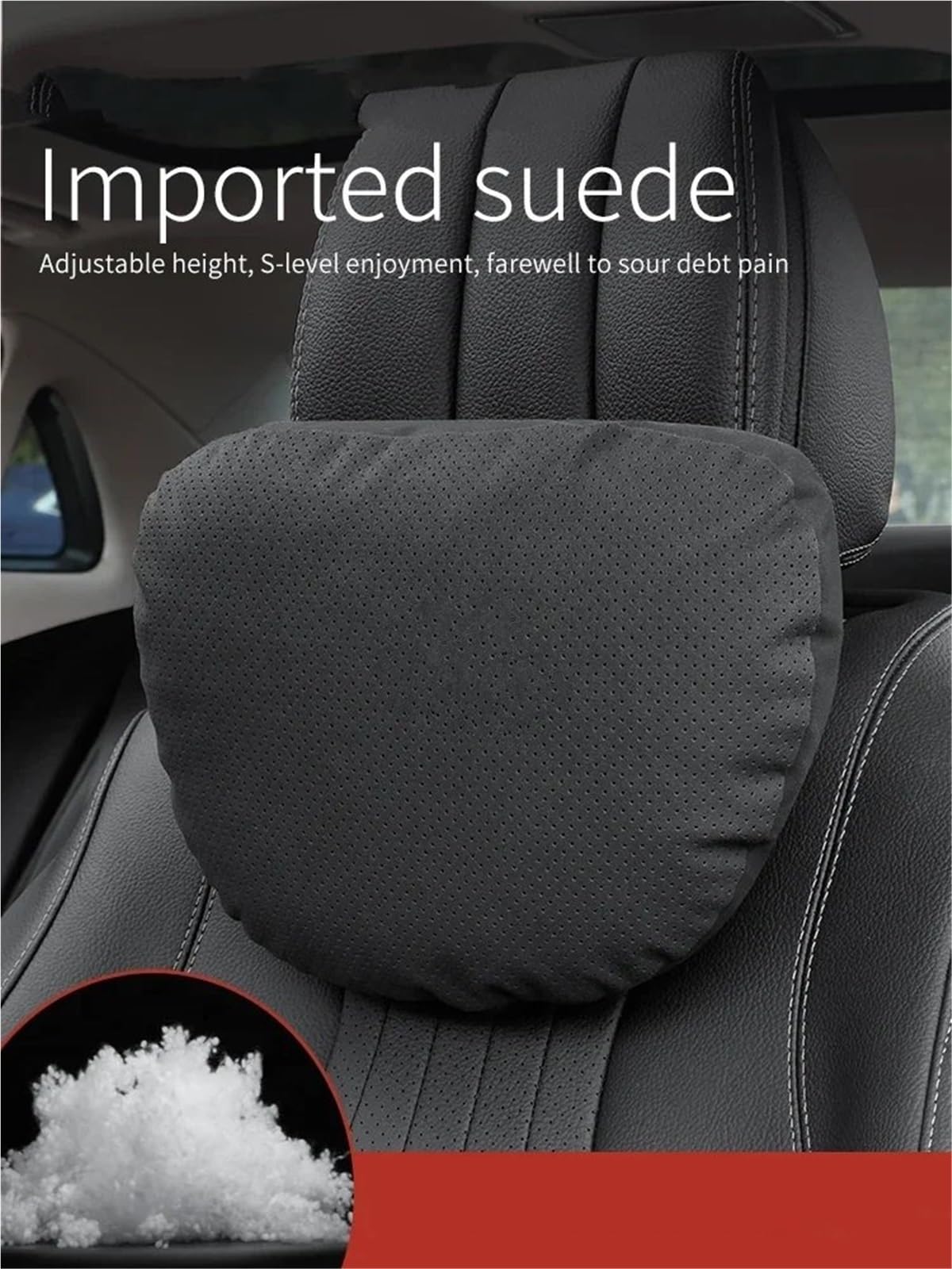 Cale-têtes pour sièges Auto Compatible avec Nissan Qashqai, Juke, X-Trail, Patrol, Note et Leaf : appuie-tête, Support Nuque, Coussin Lombaire, Oreiller Doux Tête de Voiture(Black)