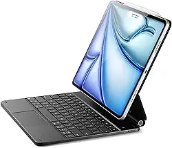 ESR Teclado mágico para iPad Air de 13 polegadas (M2, 2024) e iPad Pro de 12,9 polegadas (3/4/5/6ª geração), suporte cantilever flutuante de fácil configuração, trackpad multitoque de precisão, teclas