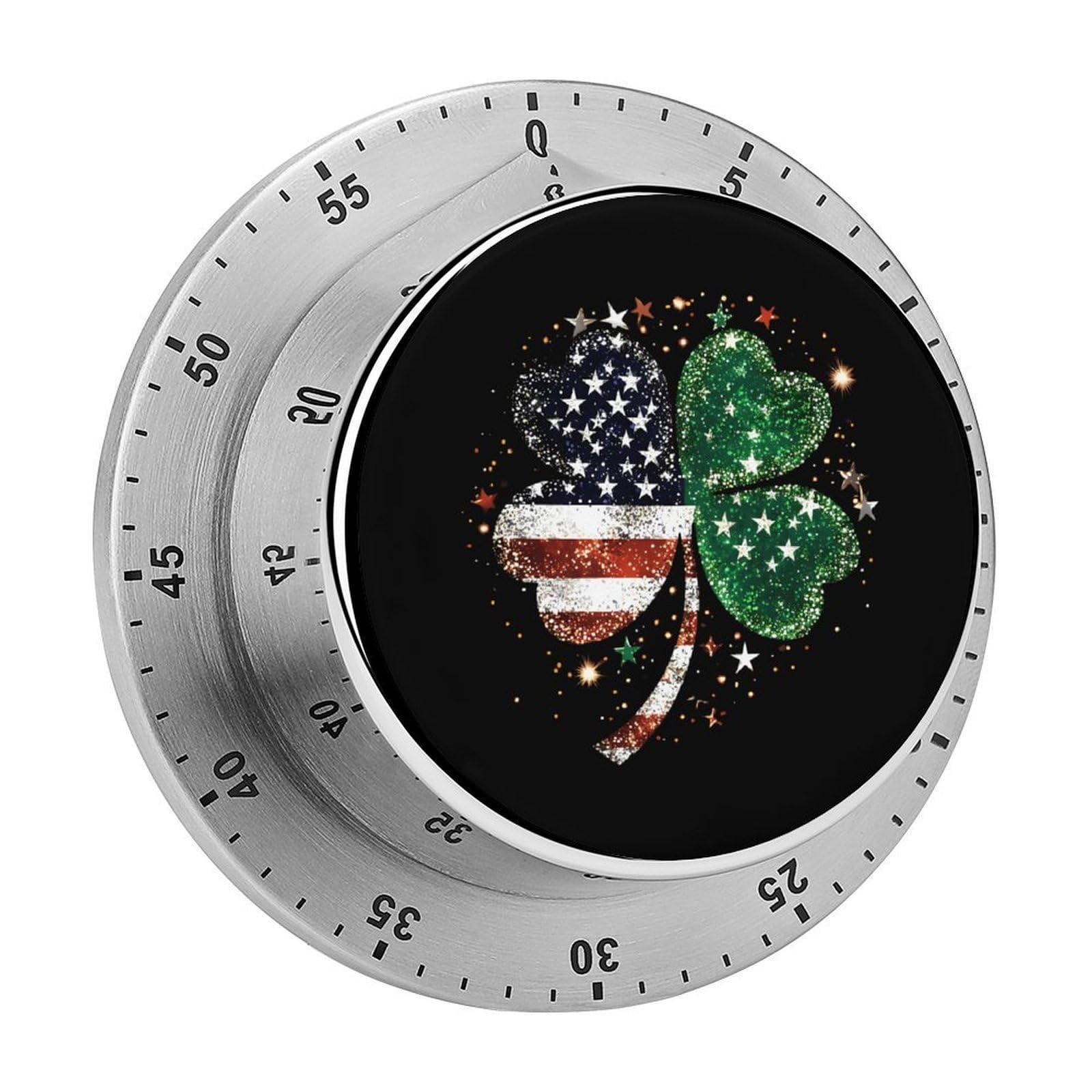 Irish U.S. Flag Ireland Funny Timer 60 Minute Countdown Timer Mechanical Time Management Tool for Kitchen Work