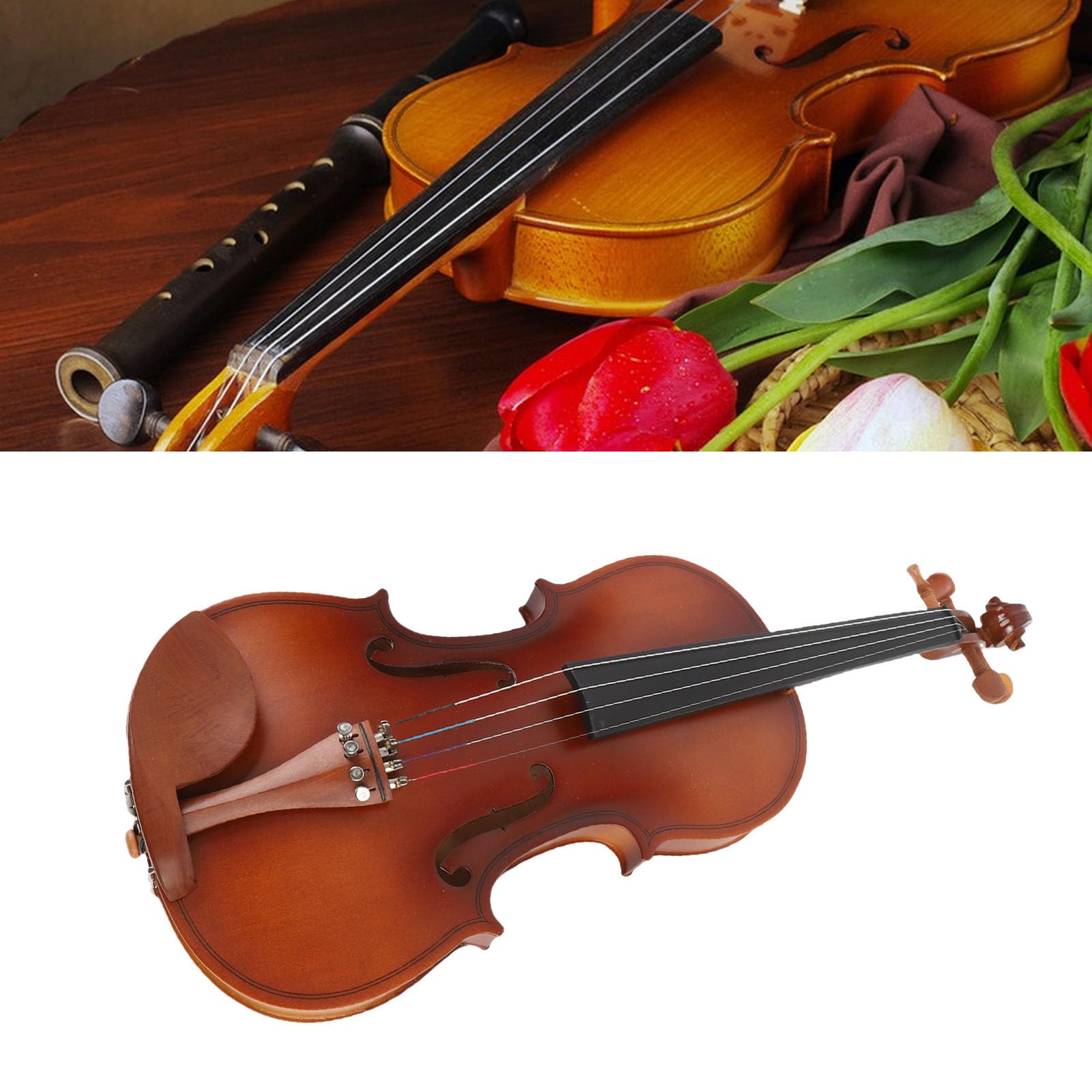 Naroote 4 4 Violino Violino Acustico Opaco in Legno Massello con Archetto e Custodia Rigida Top in Abete Fondo in Giuggiola Design Ergonomico per Principianti Adulti Pratica Ed Esami di