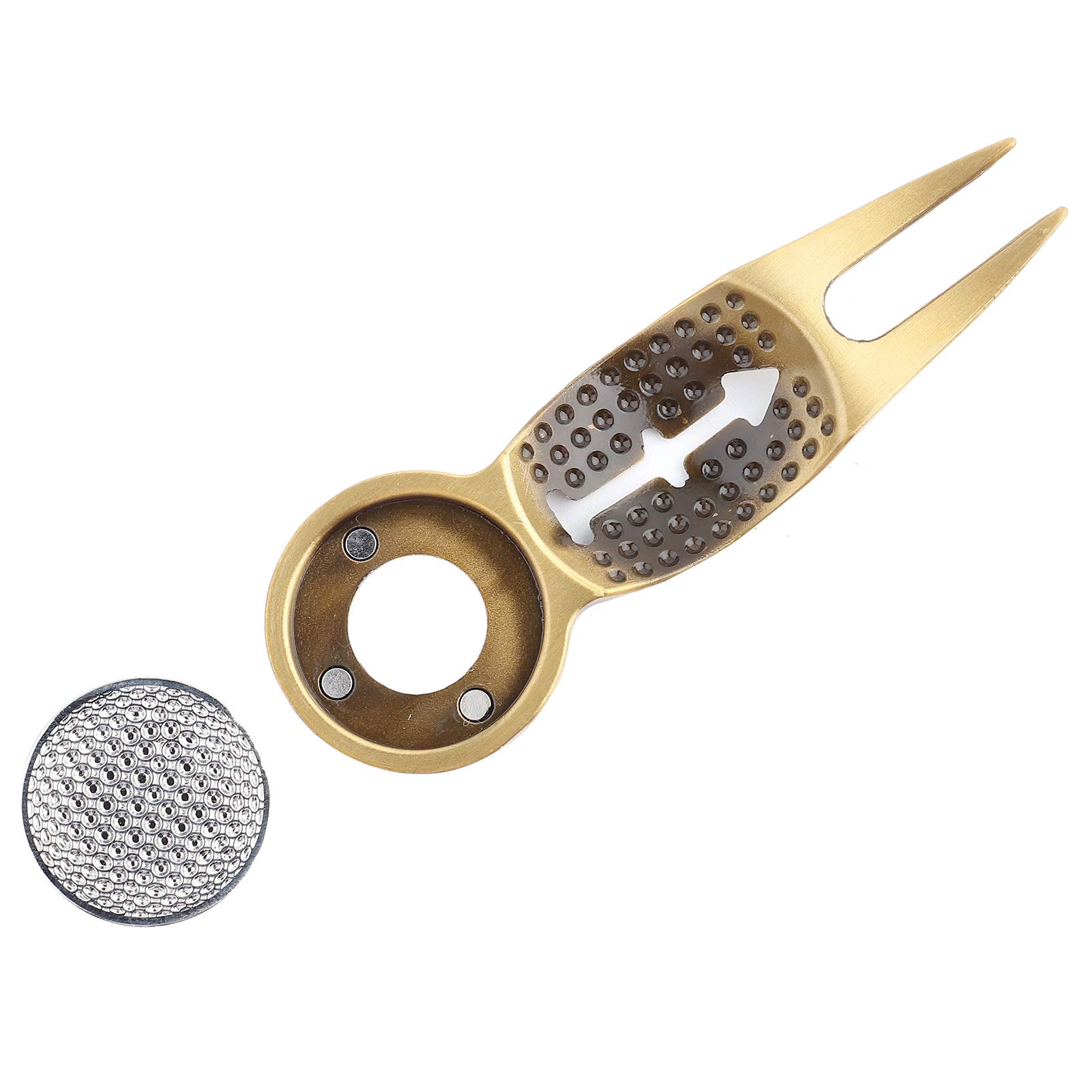 Gavigain Golf Pitch Mark Repairer and Ball Marker, Portable Golf Pitch Mark Repairer Aluminum Alloy Magnetic Gold Divot Tool for Men Women Golfer