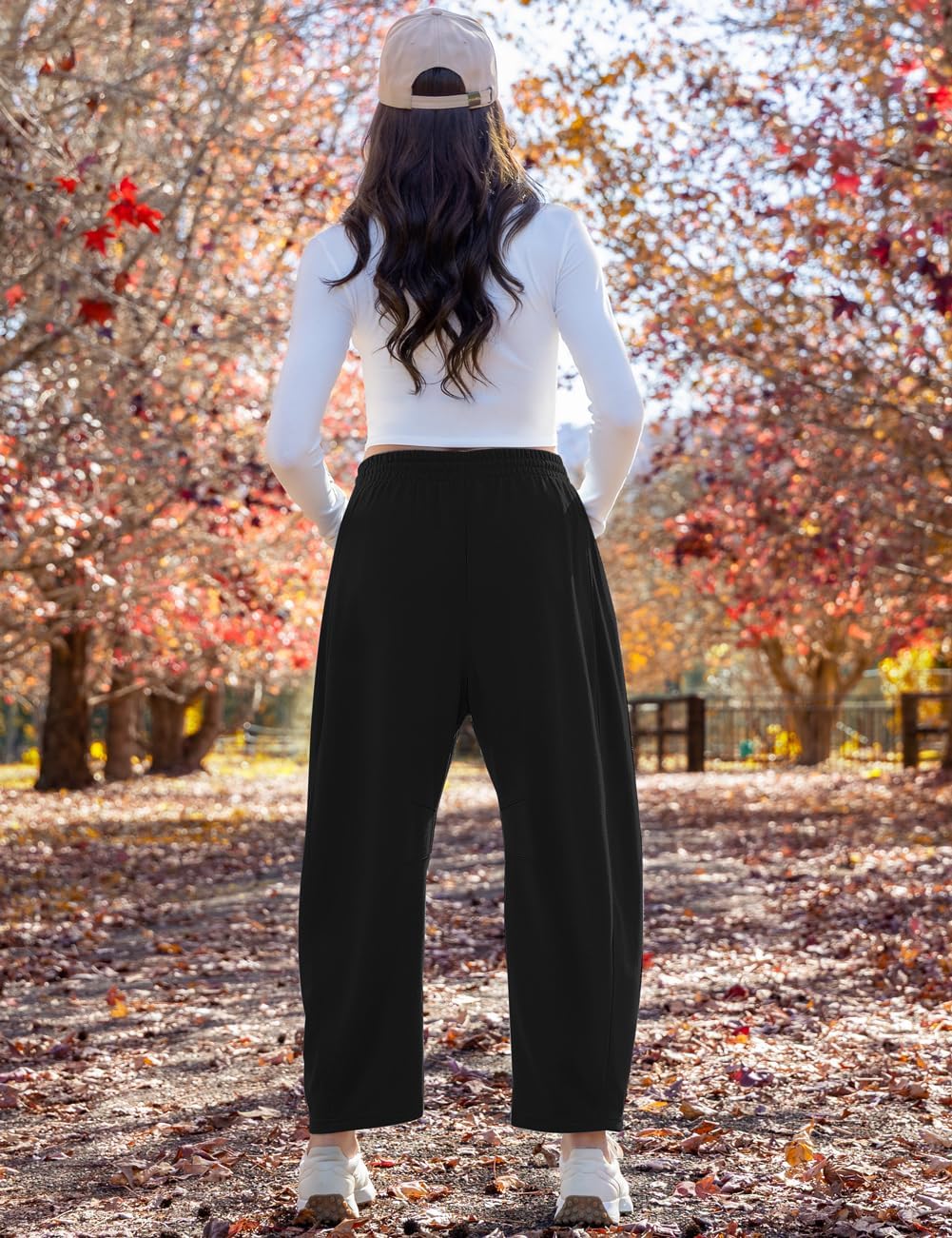 TARSE Women’s Barrel Sweatpants Loose Fit Lounge Pants Casual Wide Leg Pants Cotton Comfy Elastic Waist Joggers with Pockets - Image 5