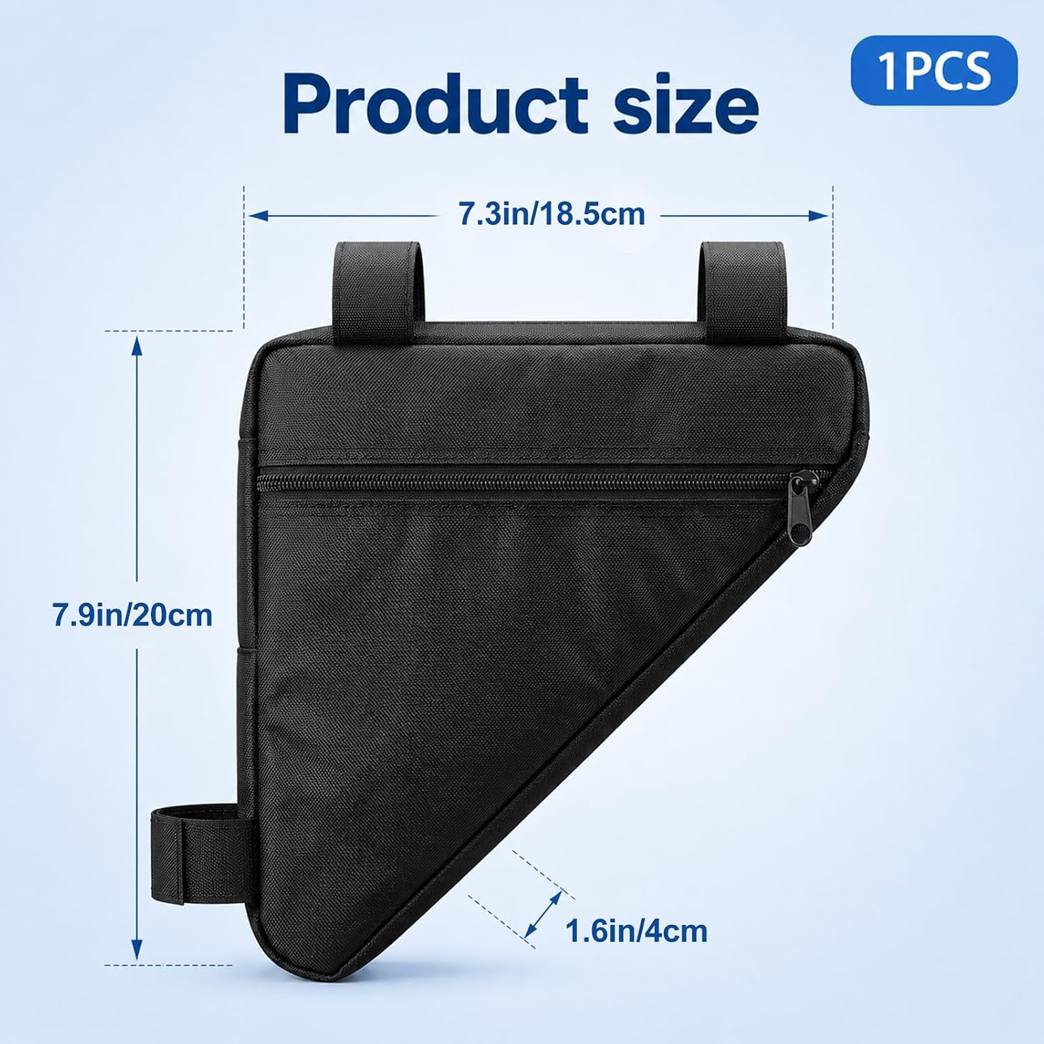 Bicycle Frame Bag, Bike Frame Bag, Lightweight Waterproof Cycling Storage Bags for Road and Mountain Bikes, Black