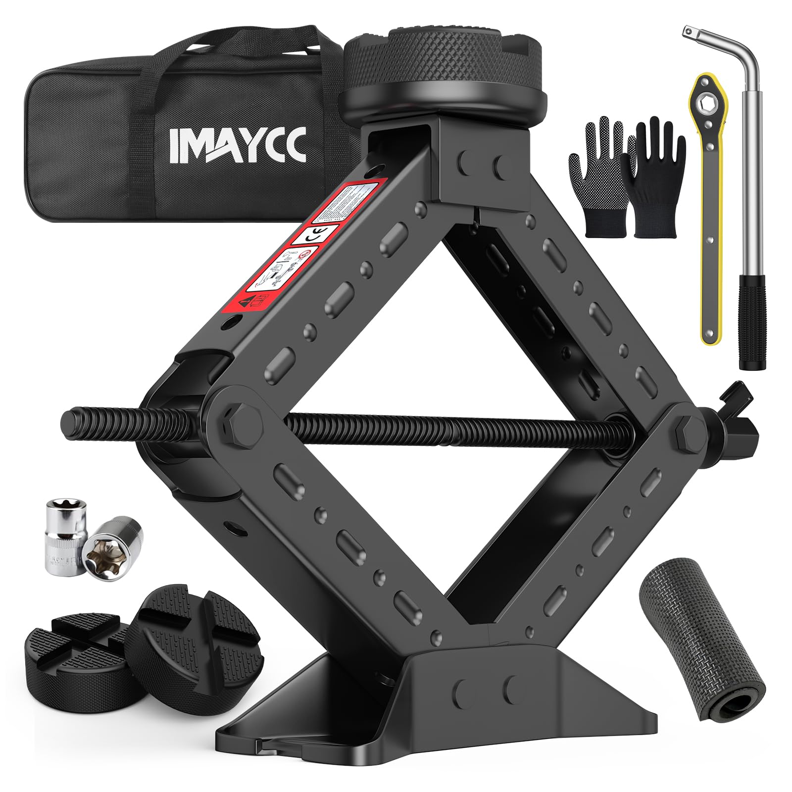 Portable Car Jack Kit 3 Ton, Heavy Duty Scissor Jack for Car, Spair Tire Jack with Ratchet Wrench, Car Emergency Kit Tool for Car SUV MPV