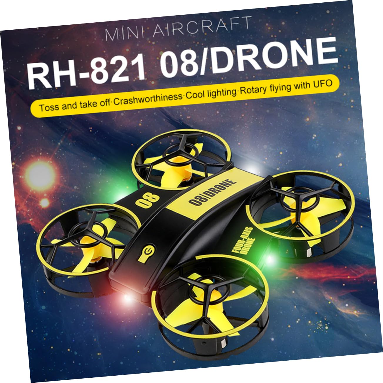 TOYANDONA Mini Dron Rc para Adultos Diseño de Protección Total y Batería Modular de 3.7v 300mah Adecuado para Vuelo la Oscuridad y Maniobras de Rotación