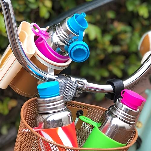 Miniatura 7 de Pura tapa para botella deportiva con boca ancha de silicona (sin plástico, no tóxica, sin BPA), Aguamarina