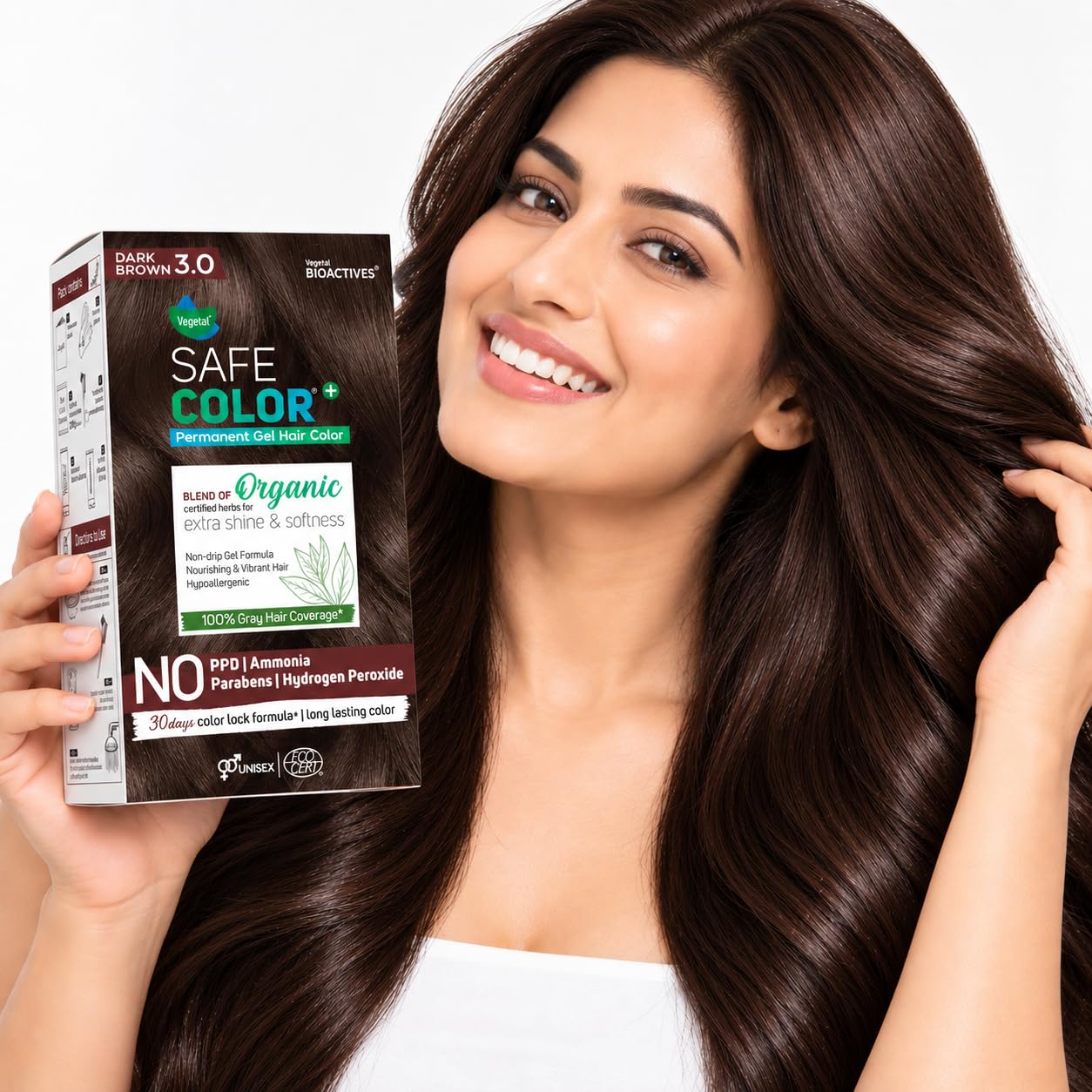 Vegetal Safe Color Dark Brown Hair Color - Grey Coverage -4