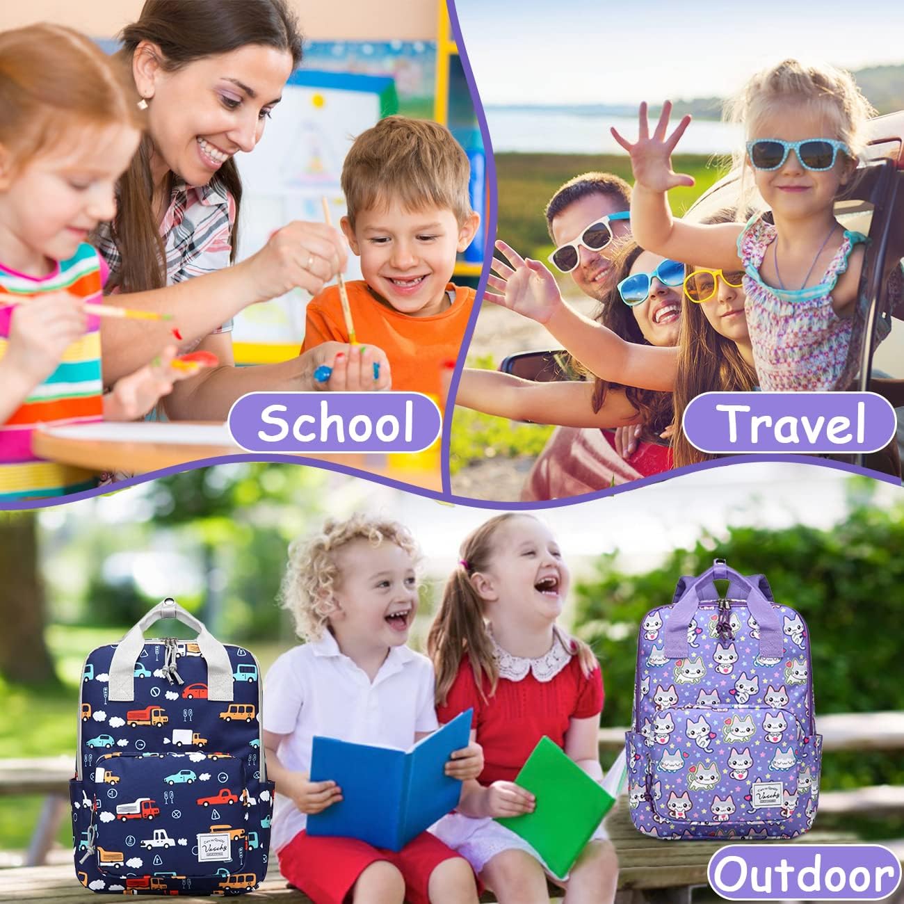 VASCHY Dinosaur Backpacks Kids,Lightweight Cute Toddler Kids Preschool Backpack - Image 8