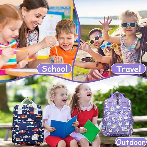 Miniatura 8 de VASCHY Mochilas de dinosaurio para niños, mochila preescolar ligera para niños pequeños