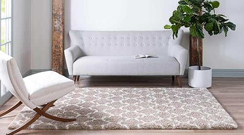 Miniatura 3 de Unique Loom Rabat Shag Collection - Alfombra de área, 4 x 6 pies, color gris pardo