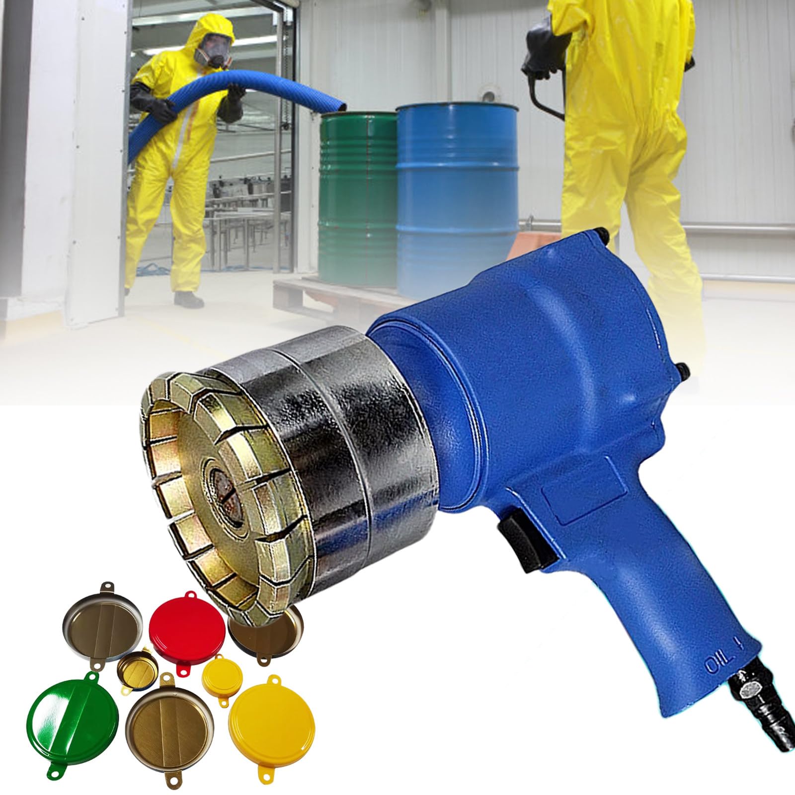 YXYLJOZ Pneumatic Barrel Crimping Tool for 55 Gallon Drums, Non-Electric Capper Pliers, 35mm Crimper Sealer for 30-40mm or 69-75mm Openings,75mm