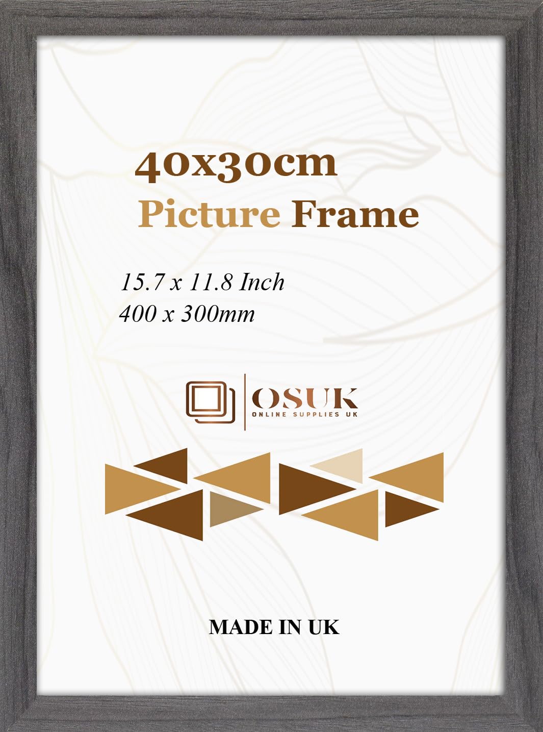Frameeazy Grey Osuk Limited 30X40 Cm Poster Frame - Large Picture Frames 15.7X 11.8 Inch (40Cm X 30Cm) - 300 X 400Mm Wooden Frames With Safe Perspex Front & Wall Mounting
